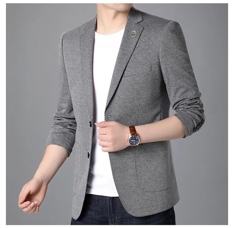 ROMON Men's Suit, Business Slim-Fit Jacket, Autumn And Winter Professional Attire, Wedding Suit, Father's Day Gift 16
