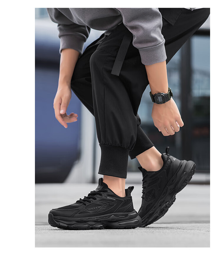 Warrior Men's Shoes 2026 New Summer Breathable Mesh Trendy Casual Sports Dad Sneakers Beige Size 39 4