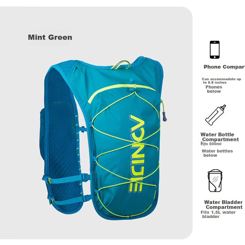 AONIJIE Trail Running Backpack, Lightweight Breathable Outdoor Sports Hydration Pack for Men And Women, Waterproof Cycling Bag, 5L