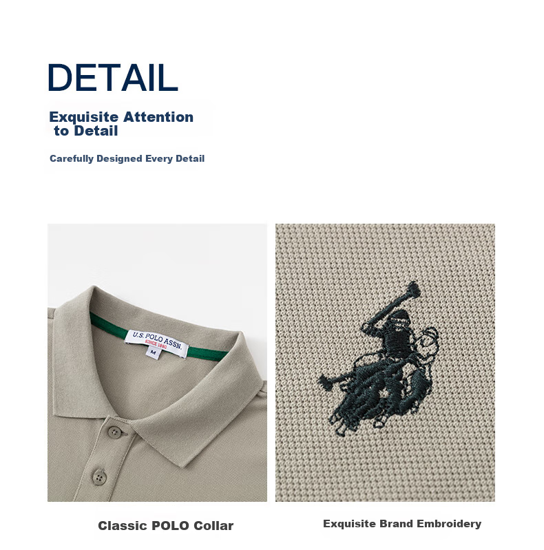 U.S. POLO ASSN. Men's Polo Shirt, Business Casual Summer Short-Sleeve T-Shirt, Collared Half-Sleeve Top, Father's Day Gift 24