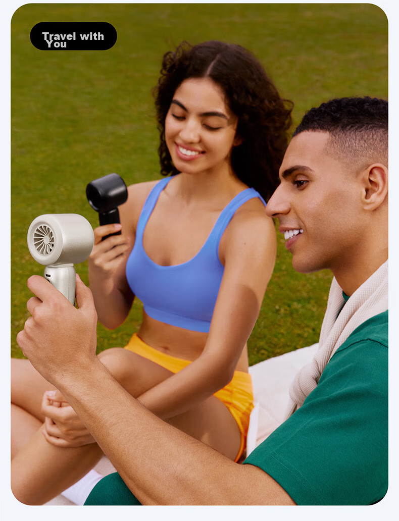 SOLOVE F15 Handheld Mini Fan, Ultra-High RPM Rechargeable Fan, USB Small Fan with Long Battery Life, Portable Powerful Fan for Student Dormitory, Quiet Operation, Gold Color 15