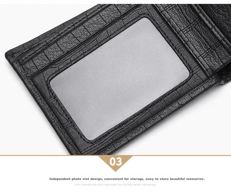 ELLE HOMME Men's Short Wallet, Top-Grain Leather Multifunctional Card Holder, Vertical Style Wallet 0720, Birthday Gift for Me 3