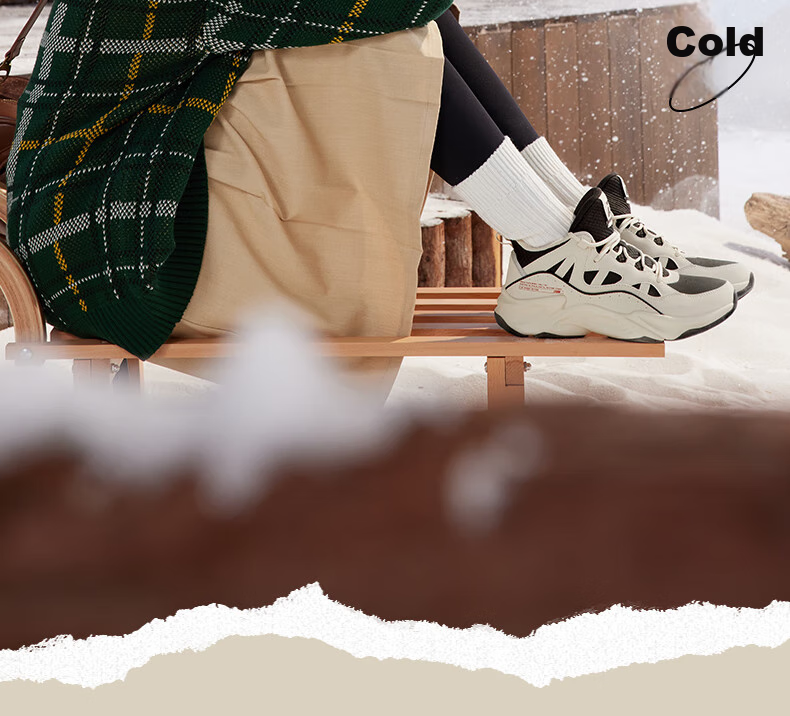 361° Women's Sports Shoes, Autumn And Winter Warm Fleece-Lined Retro Thick-Soled Casual Dad Sneakers, Women's 681946707A-9 7