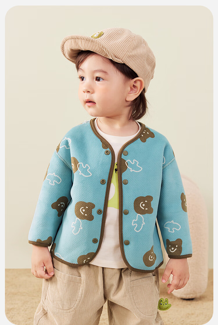 Minibala Unisex Baby Lamb Wool Thickened Coat 2025 Autumn Winter [Reversible] 4