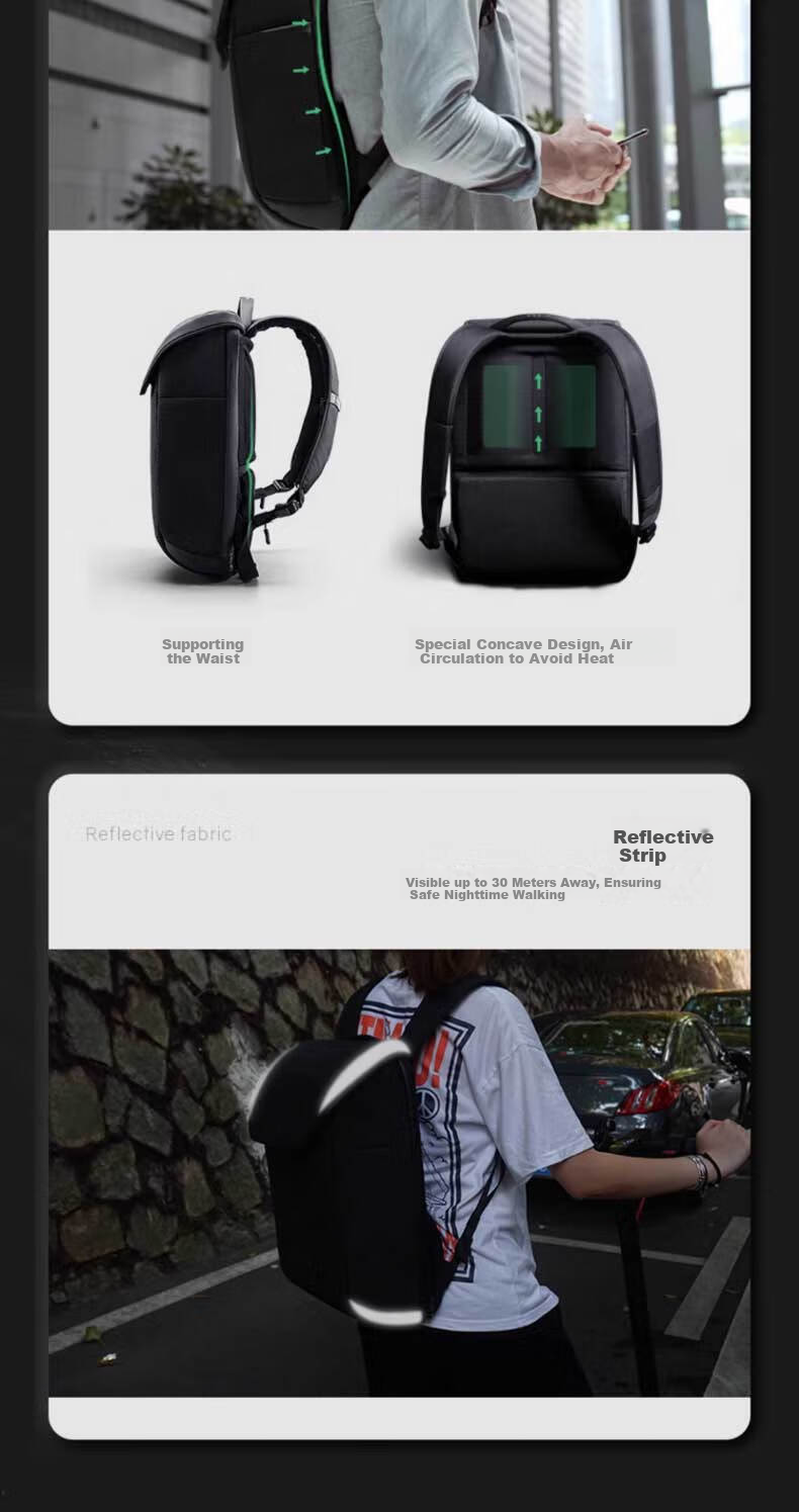 KORIN Anti-Cut Laptop Backpack, Large Capacity, Lightweight for Travel And Commuting, Notebook Backpack for Men, Black, Model K7 10