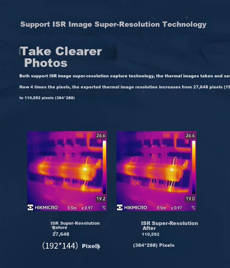 HIKMICRO Thermal Imaging Camera, High-Definition Infrared Thermal Imager, Industrial Temperature Measurement, Power Inspection, Underfloor Heating Leak Detection Device H13PRO 12