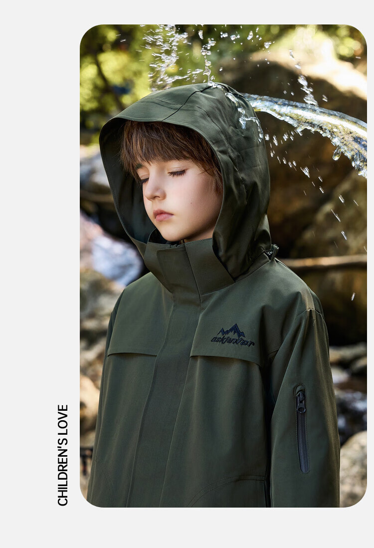ASK JUNIOR Kids Long Sleeve Jacket Unisex Autumn Windproof Outdoor Running Sports Hiking Coat 17