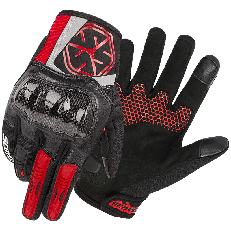 SCOYCO Cloud Bird MC122 Motorcycle Riding Gloves, Racing Bike Carbon Fiber Anti-CE Protective Touchscreen Gloves for All Seasons, Suitable for Men And Wome