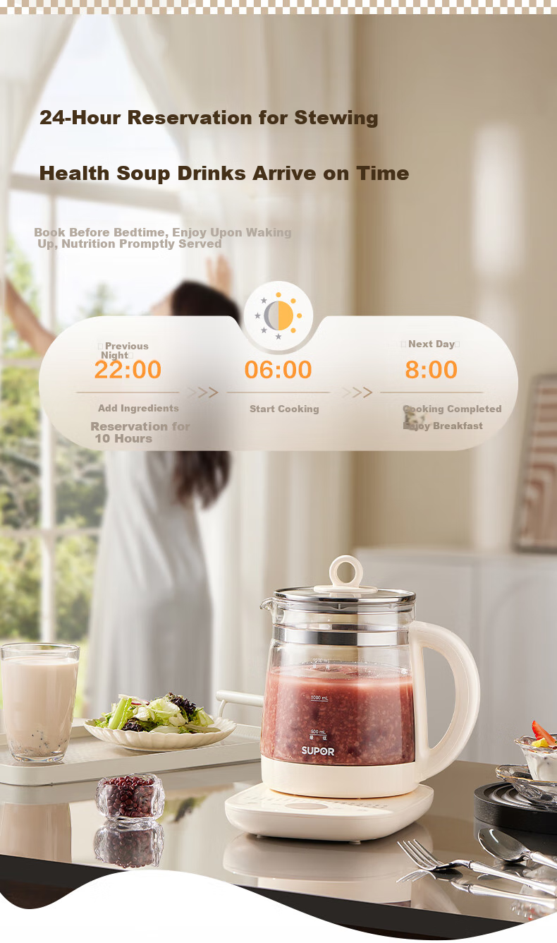 SUPOR Health Pot 2.9L SW-29YQ30 Glass Herbal Tea Kettle Electric Water Boiler Titanium Health Kettle 9