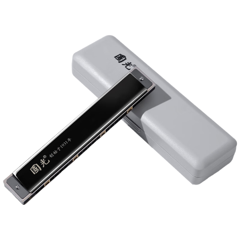 Guoguang Professional Performance Imported Harmonica, 24-Hole Limited Edition, Polyphonic C Key Harmonica (Night Sky Black)