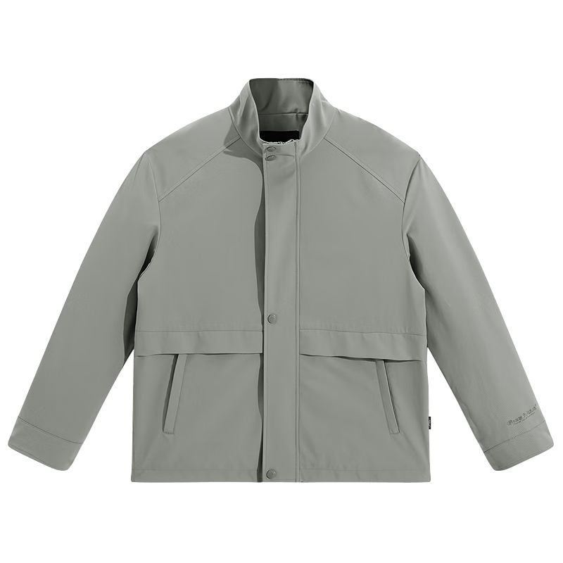 Peacebird Men's Jacket Workwear Outdoor Stand Collar Patchwork Loose Fit Coat Green Batch 2 2XL