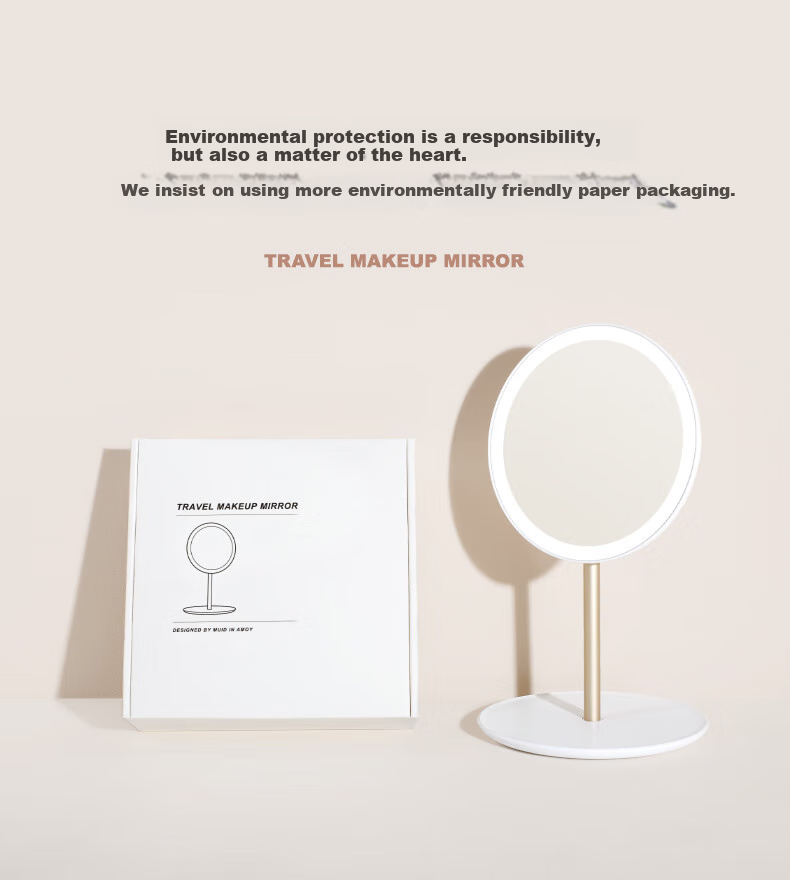 MUID Foldable Portable Makeup Mirror with LED Light, Rechargeable, Desktop Magnetic Detachable Storage, Stepless Dimming Beauty Mirror 13