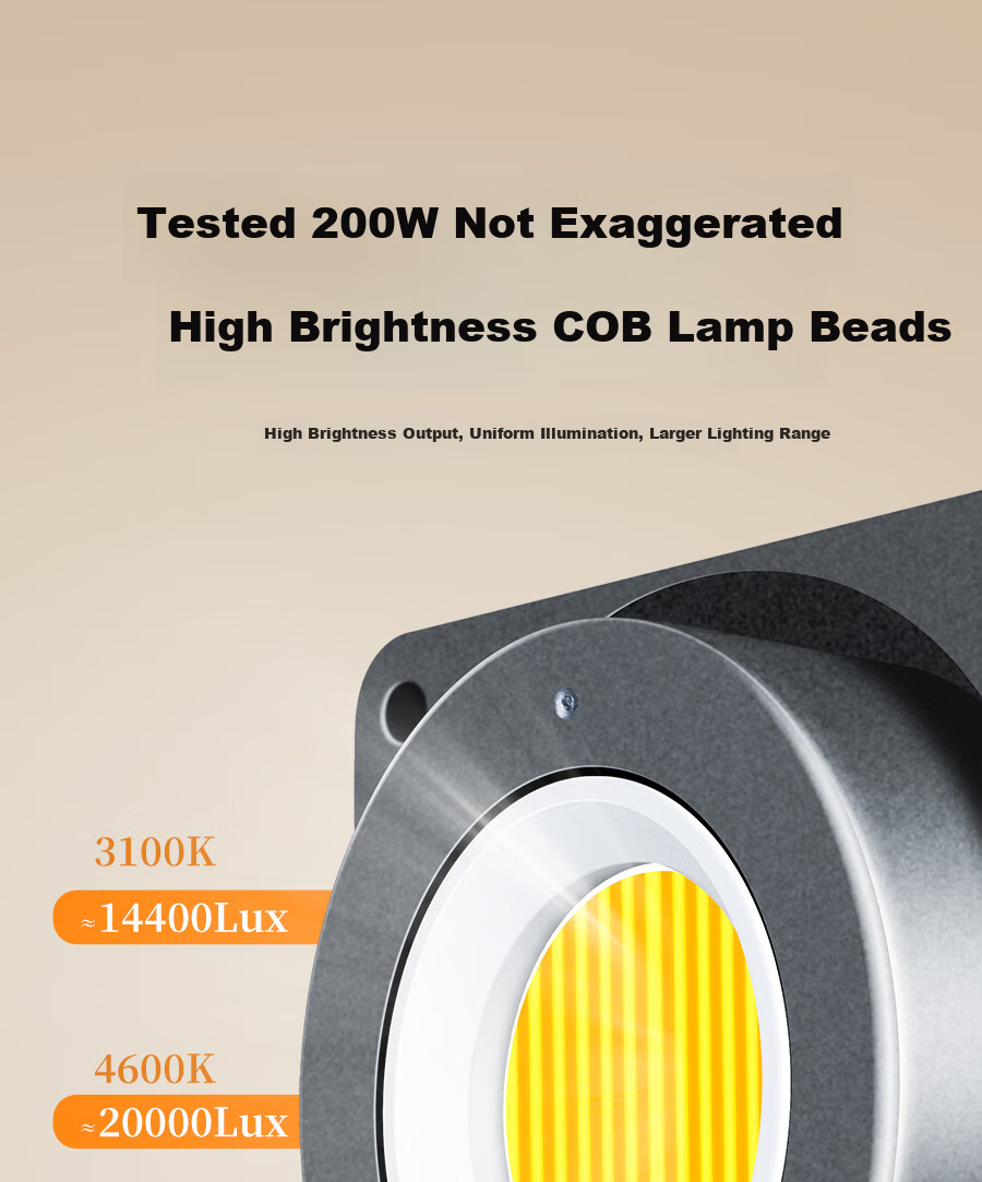 Hakutatz LG-200PRO Live Streaming Fill Light, Photography Light, 220W Live Streaming Light, Deep Throw Light Ball, Softbox, Softball Light, Lighting for Streamers, Deep Throw Light, Studio Light 6