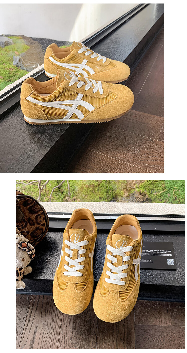 La Chapelle Women's Shoes, Training Shoes for Women, Versatile Breathable Flats, Low-Top Thin Mesh Casual Shoes for Women-2215, Lemon Yellow, Size 39 15