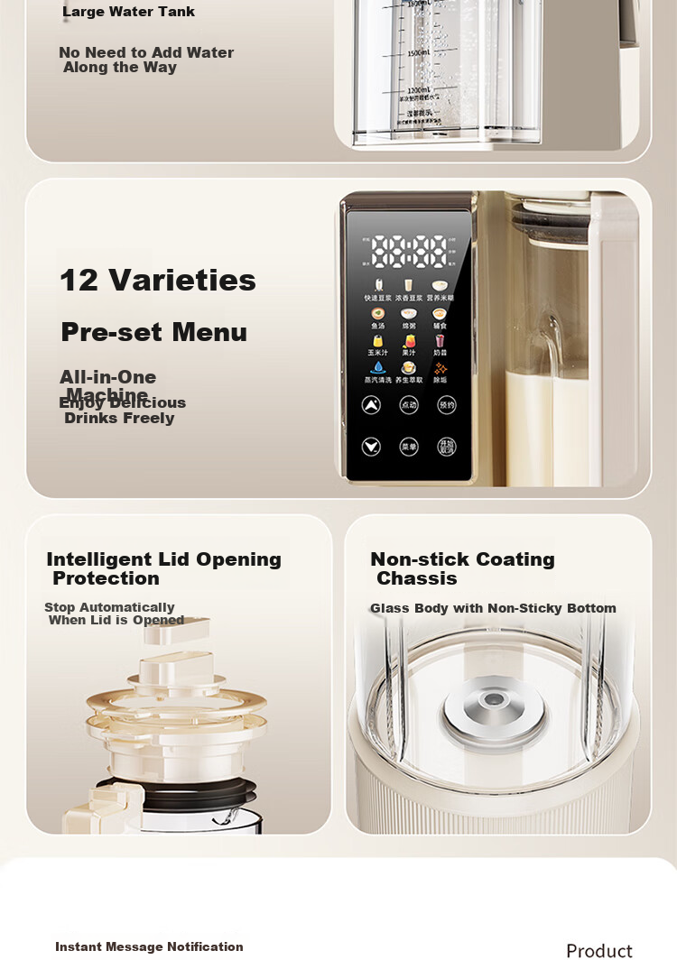 CAPOSI German [0 Coating | Water Bean Separation] Steam Blender, Fully Automatic No-Cooking 2026 New Quiet-Operating Soy Milk Maker, Pulp-Free Home Use Self-Cleaning Multi-Grain Baby Food Processor 26
