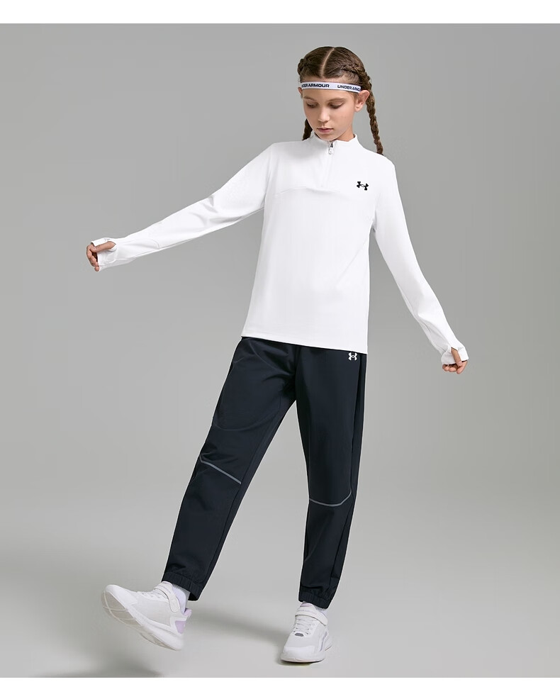 Under Armour Children's Long-Sleeve T-Shirt, Autumn And Winter Moisture-Wicking Quick-Dry Sports Casual Comfortable Athletic Training Stand-Collar Top 1
