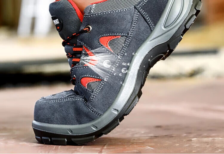 JUNBU Safety Shoes for Men, Steel Toe Cap, Puncture-Resistant, Breathable, Wear-Resistant, Construction Site Work Safety Functional Shoes 3020-1 Size 38 9
