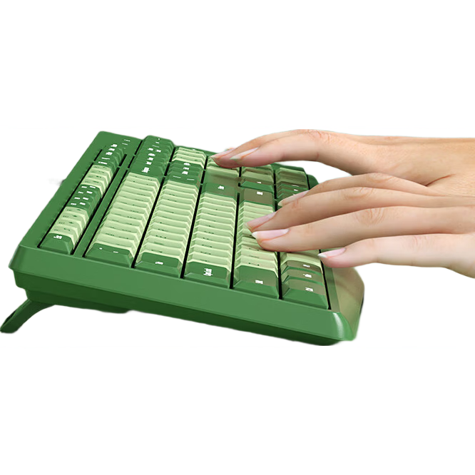 BOW Hangshi K160U Wired Keyboard External Laptop Desktop Computer Office Typing Home Ultra-Thin Silent Portable Universal Business Keyboard 106 Keys Cyan Gree
