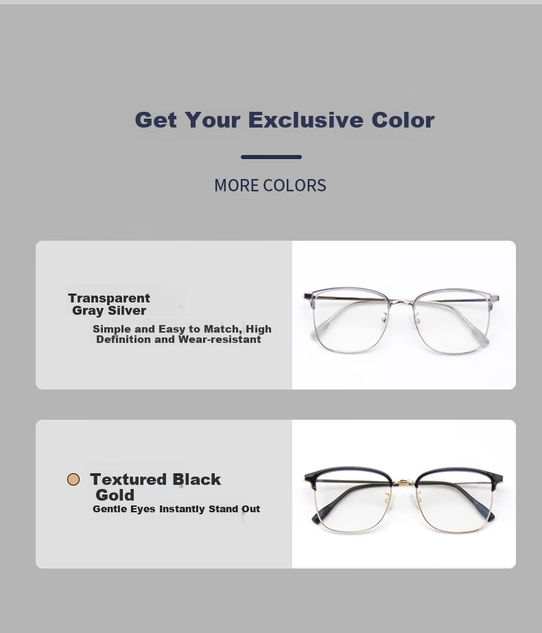 Gameking Anti-Blue Light Glasses, Anti-Radiation Eyeglass Frames for Men And Women, No Prescription, Anti-Blue Light Protection for Mobile Phones And Computers, Model 0091 Black Gold Color 9