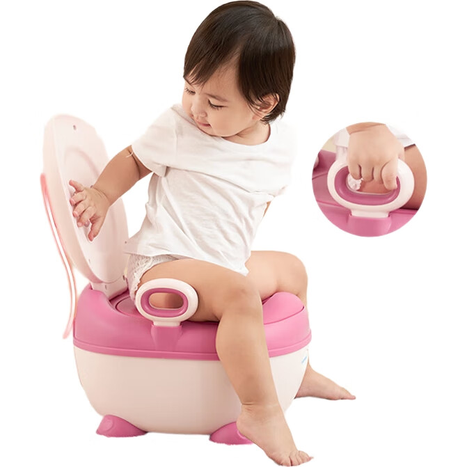 Детский горшок Babyhood с мягким сиденьем и спинкой, нескользящий, для девочек