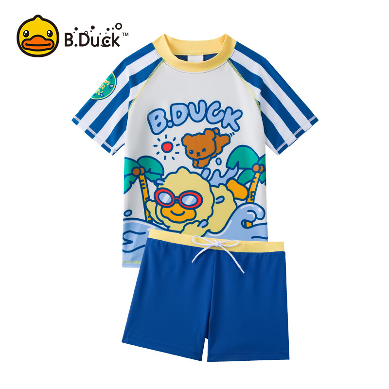 B.Duck Boys' Swim Trunks, Youth Two-Piece Swimsuit, Diving Beginner Equipment