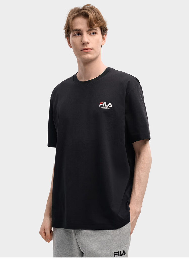 FILA 2026 Summer Moisture-Wicking Quick-Dry Couple Short Sleeve T-Shirt Fashionable Round Neck Casual Sun Protection Top 55