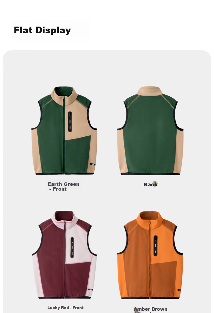 Annil Children's Clothing, Boys And Girls Stand-Collar Vest, 2024 Autumn New Style, Amber Brown, Size 140 11