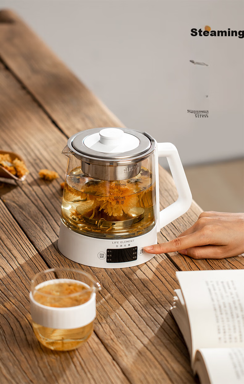 LIFE ELEMENT Health Pot Mini Tea Maker Electric Kettle for Brewing Tea, Decoction, Medicinal Herbs, Water Boiling, Smart Health Cup 0.6L I13-H02 1