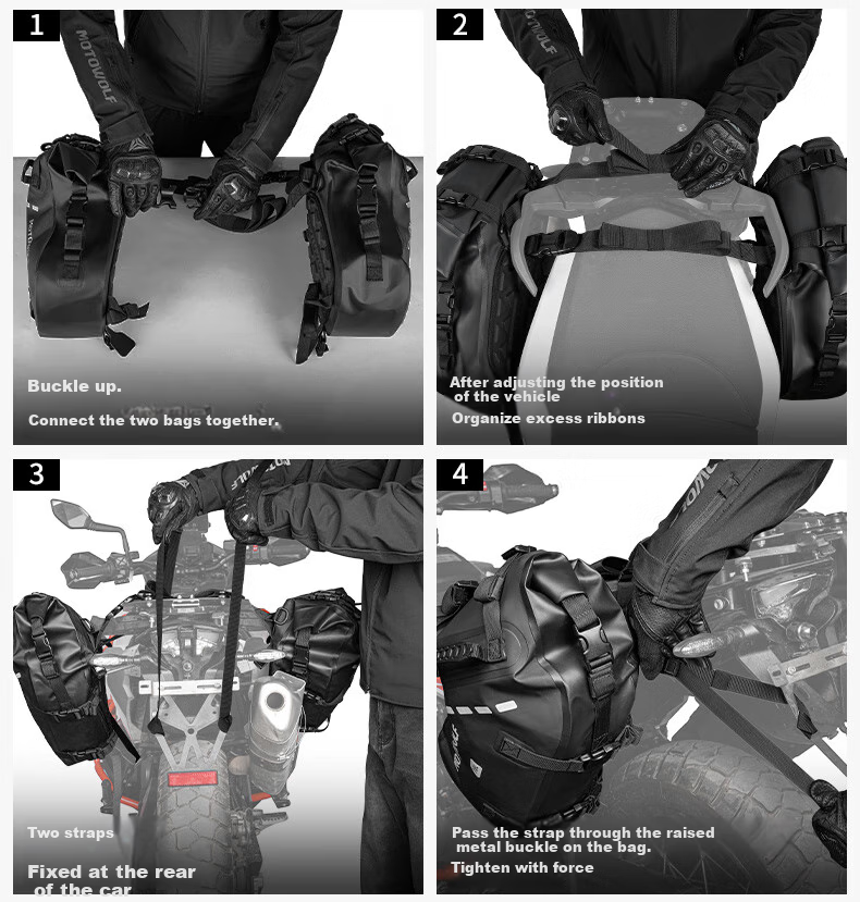MOTOWOLF Motorcycle Rear Seat Bag, Rider Riding Bag, Waterproof Bag, Wear-Resistant Tail Bag, Hanging Bag, Motorcycle Equipment Side Bag 11