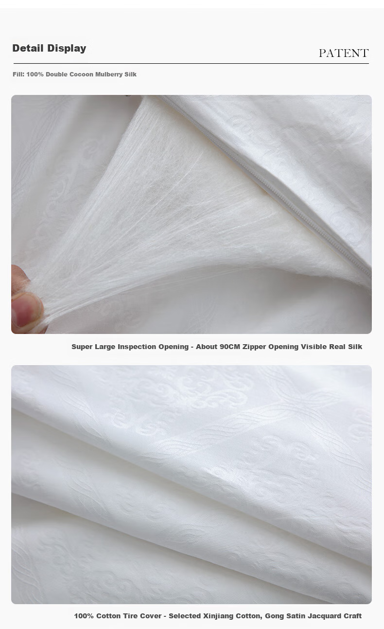 Qianhuang Bubushenglian Silk Quilt, 100% Double Cocoon Mulberry Silk, Winter Warm Comforter, Weight Approximately 6 Jin (3 Kg), 220*240cm 14
