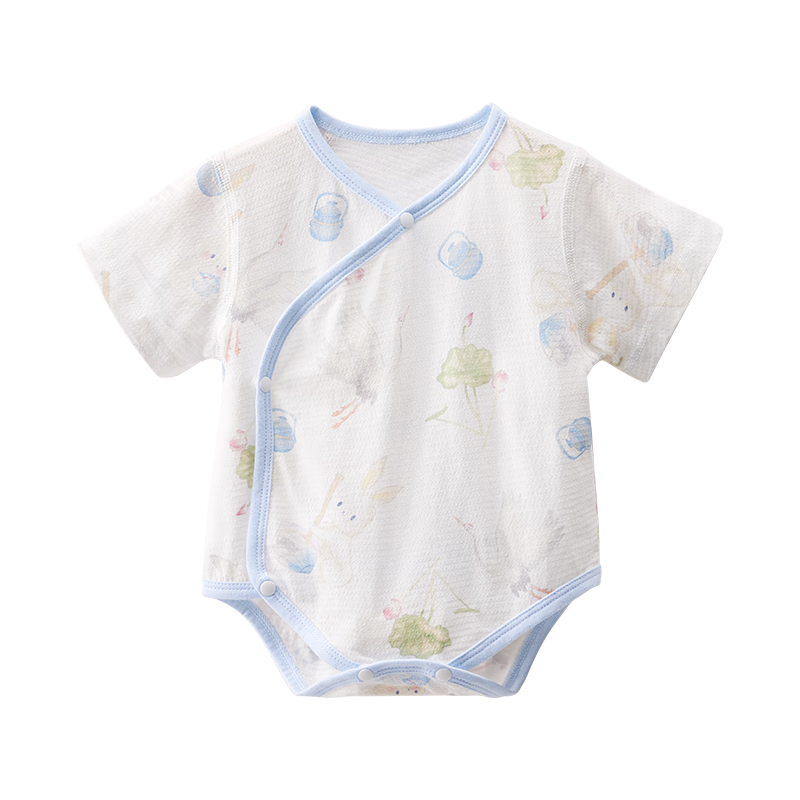 Shiyuejiejing Baby Romper, Summer Thin Style, Infant Onesie, Newborn Pure Cotton Mesh Short-Sleeve A-Class Bodysuit