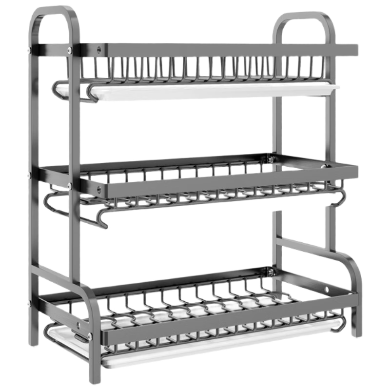 Jingyan Kitchen Storage Rack Dish Plate Organizer Draining Rack Multifunctional Bowl Rack Chopsticks Storage Box Bowl Cabinet