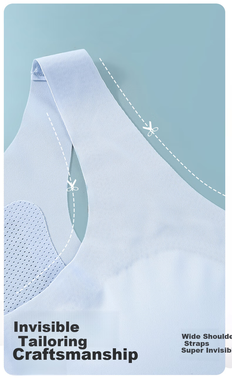 Modaier 2-Piece Set of Girls' Underwear, Student Sports Bra, Anti-Shock Bra for Middle And High School Students in Puberty, Small Vest White + Blue 6