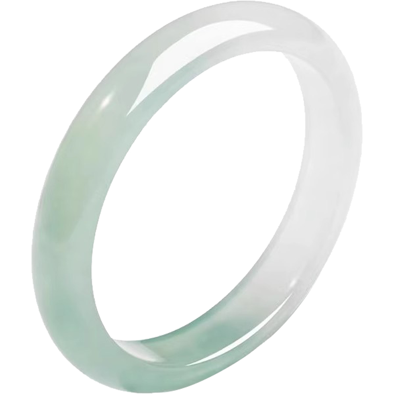 Chow Tai Fook Half Mountain Half Water Chalcedony Bangle Women's Dingdang Jade Bracelet Birthday Gift for Mom Mother's Day Present