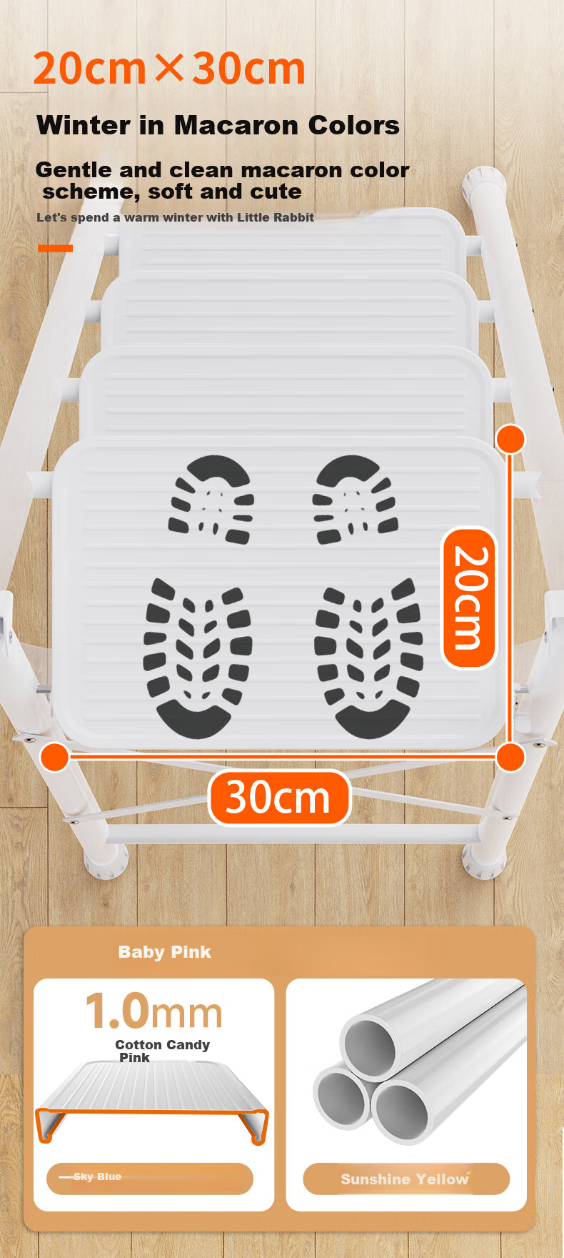 DU PONT Ladder, Household Ladder, Indoor Thickened Carbon Steel A-Frame Ladder, Multifunctional Climbing Ladder, Handrail Ladder [Bright Moon White], 3 Steps 5