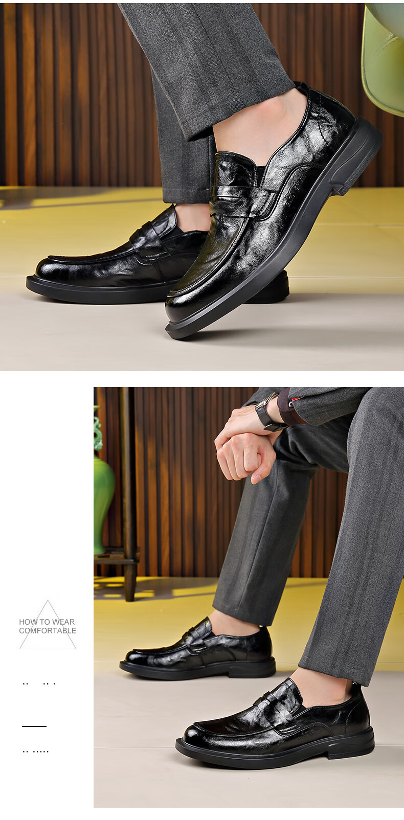 Bull Family Men's Leather Shoes 2026 Spring New Versatile Business Formal Shoes British Style Slip-On Loafers 11