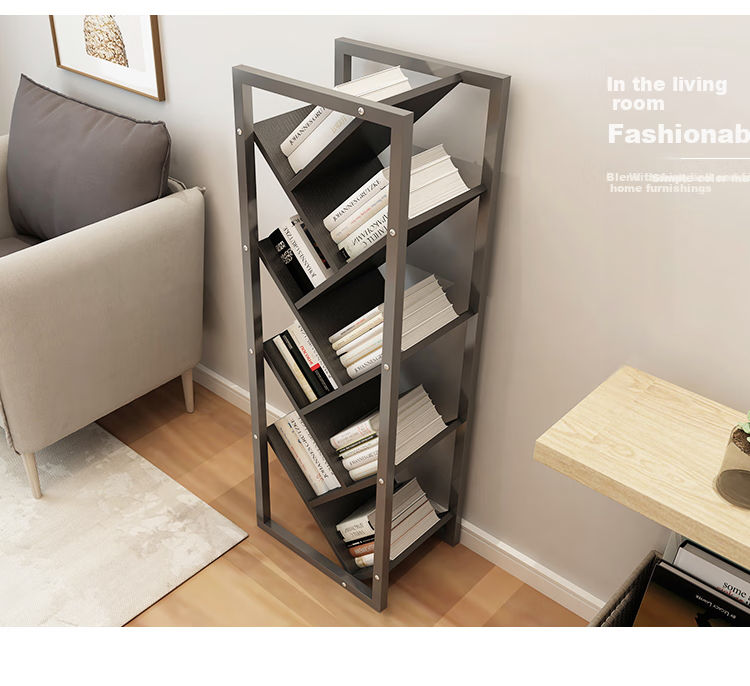 Shuaili Bookshelf, Floor-Standing Multi-Tier Storage Rack for Study And Living Room, Iron Frame Bookcase, 112cm Eight-Tier Black SL8118S 3
