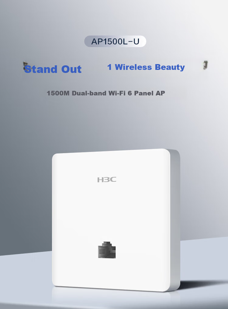 H3C AP Panel Whole-House WiFi 6, 1500M Dual-Band Gigabit, Commercial Use for Villas And Hotels, POE Power Supply, AC Management, Mini AP1500L-U Replacement for Mini A60-1500 1