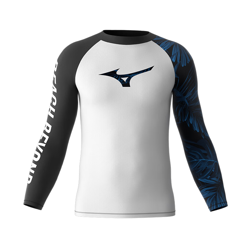 MIZUNO Men's Swimwear Top, Anti-Embarrassment Quick-Dry Hot Spring Swimwear, Plus Size Beach Surfing Gear A3106 White L