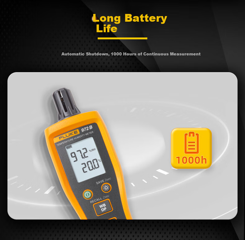 FLUKE 972A Handheld Temperature And Humidity Meter with Built-In Probe, High-Precision Temperature Gauge, Humidity Meter 9