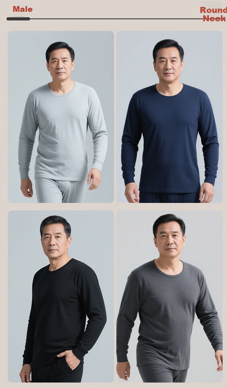 Hengyuanxiang Middle-Aged And Elderly [100% Pure Cotton Autumn Underwear Set] Women's Antibacterial Thermal Underwear Set, Thin Base Layer for Mom's Winter Wear 13