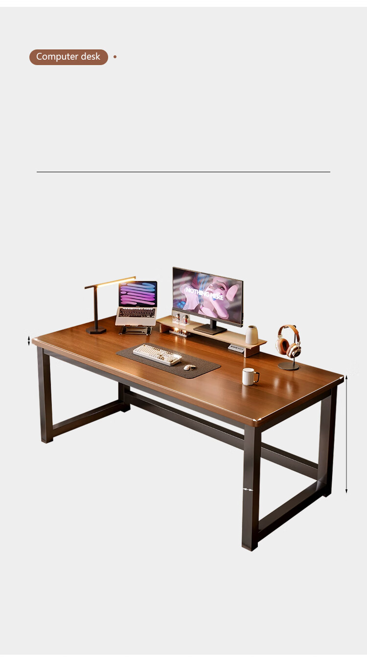 L&S Computer Desk Home Desktop Gaming Desk Study Office Writing Desk BGZ785 Walnut Color 120cm 16