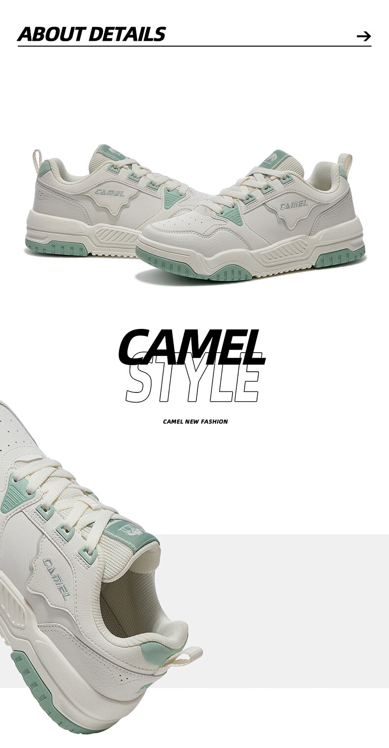 CAMEL Icebreaker 2.0 Men's Sports Shoes, Casual Wear-Resistant Low-Top Sneakers X14C09L7639S Ivory White/gray 41 17