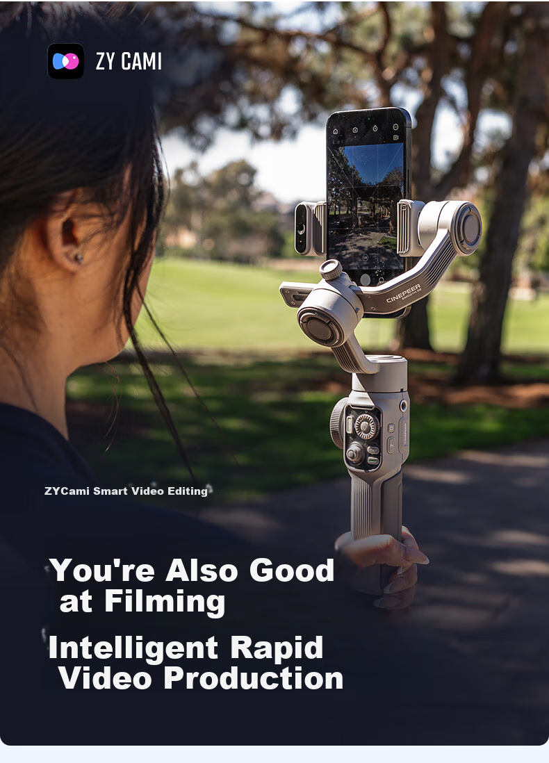 Zhiyun SMOOTH 5E Smartphone Stabilizer, Intelligent AI Precise Tracking, 360-Degree Full-Scene Follow-Up Orthogonal Three-Axis Anti-Shake Gimbal for Live Streaming And Vlog, Standard Versio 16