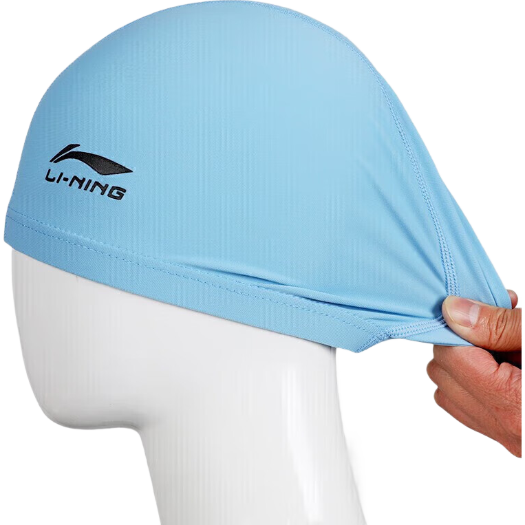 Li-Ning Children's Swim Cap, Cute Solid Color Fabric Swimming Cap for Boys And Girls, Comfortable Swim Cap 6334 Gray-Dark Purple