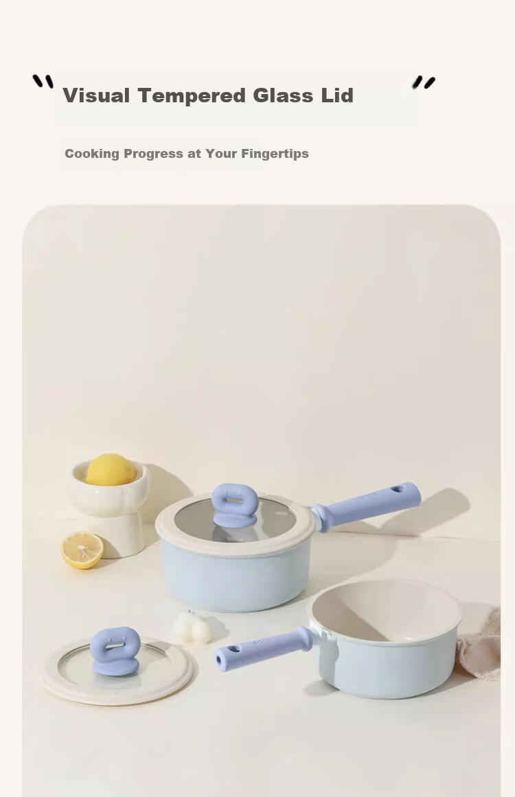 CaROTE Non-Stick Milk Pot for Babies And Toddlers, Maifanite Small Pot for Cooking Noodles, Home Use Steaming And Soup Pot, 18cm Set 11