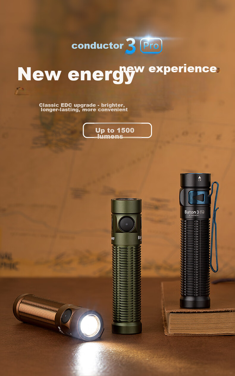 OLIGHT Baton 4 Pro Compact High-Intensity Flashlight Long Battery Life Portable Outdoor Emergency Light 1