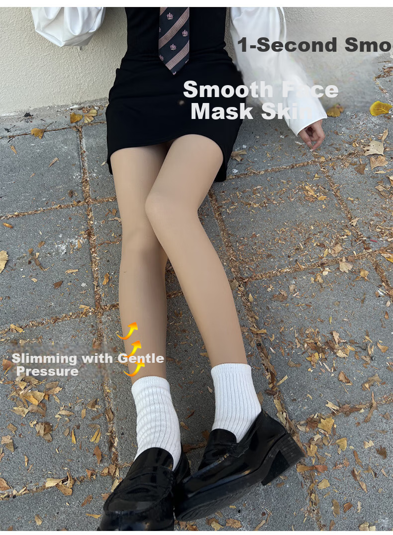 MAOHUO Double-Layer Light Leg Miracle Thickened Fleece-Lined Base Layer Panties Natural Bare Feel Stockings Women Autumn Winter Tights 3