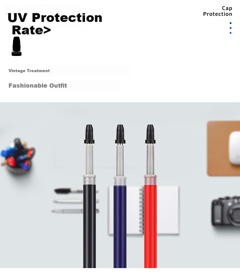 BAOKE PS2410 Retractable Gel Pen Refills, Ink Pen Signature Pen Refills 0.5mm Black 20 Pieces/box 4