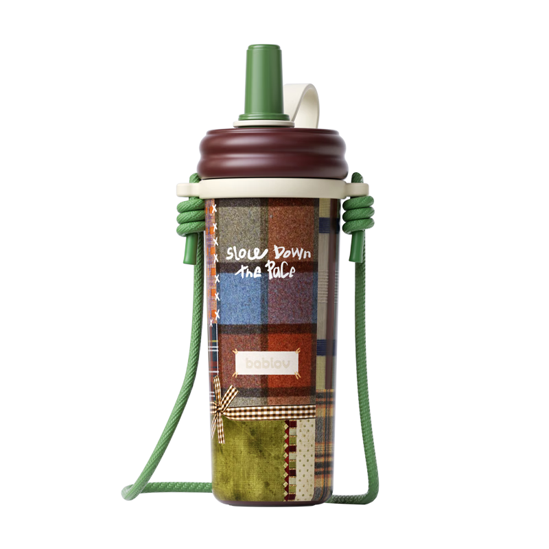 BABLOV Children's Insulated Cup, Stylish Large Capacity Water Bottle for Women, Stainless Steel Straw Cup, Birthday Gift